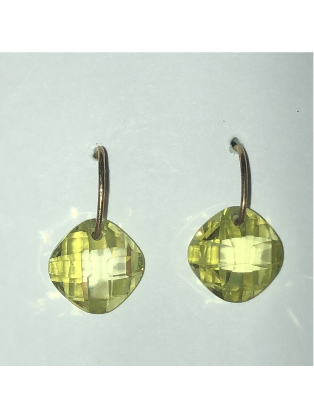 925 Sterling Gold Plated Elegant Yellow Green Dainty Boho Drop Earrings